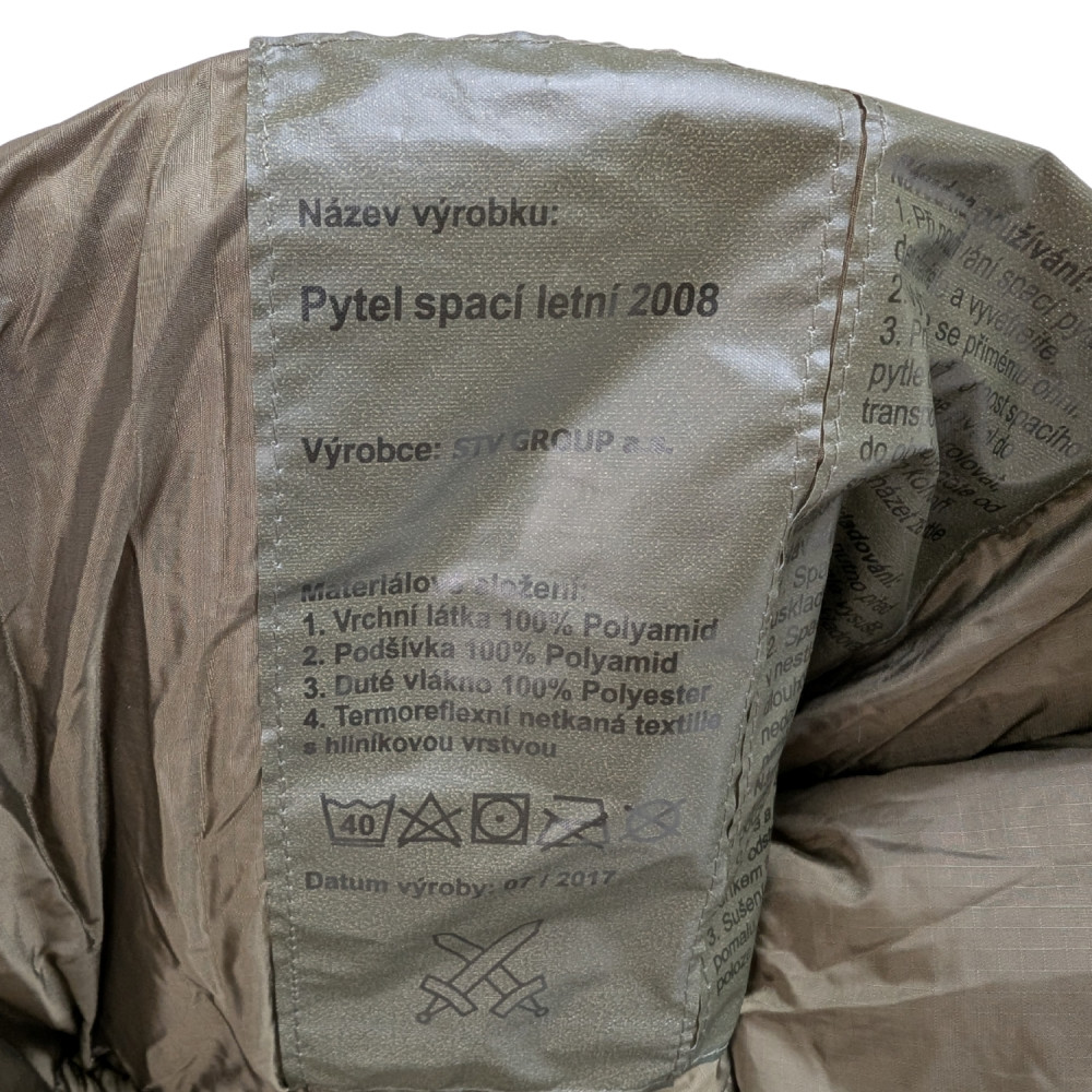 detail Pytel spací letní vz. 2008 AČR - nový - komfortní teplota do 0°C
